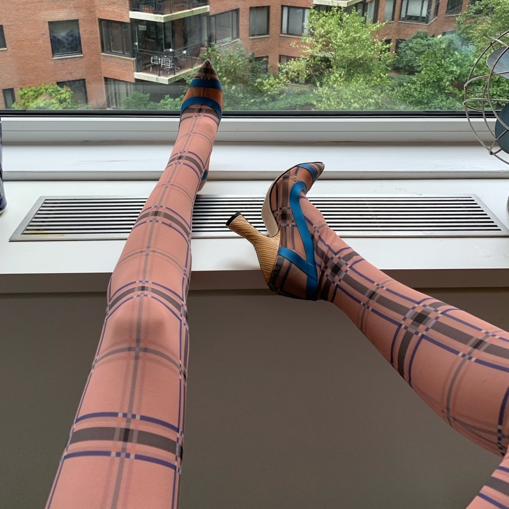 Fendi Pink Plaid Mesh Boots